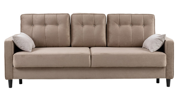 Диван-кровать прямой Арно ТД 565 велюр Лаки 04 песочный, Vertical 910 молочно-серый