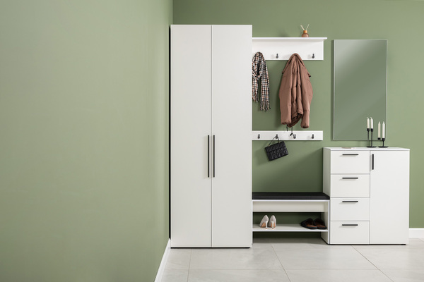 Прихожая Эйр композиция 2 белый PE шагрень, собирается на любую сторону