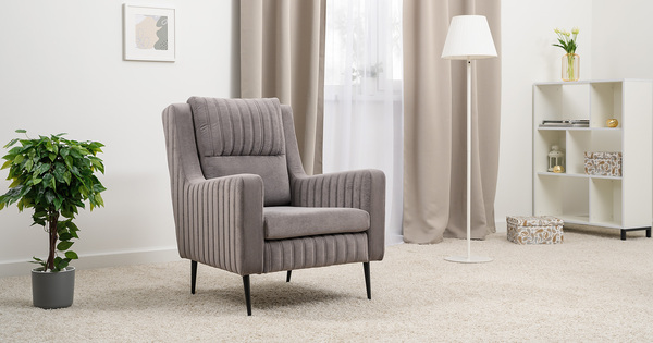 Кресло для отдыха Изабель ТК 737 велюр Романс вижион серо-бежевый