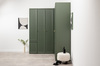 Шкаф-пенал Марион 16.340.01 дымчатый зеленый K521, олива шагрень AG 1050 ПВХ (собирается на любую сторону)
