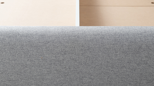 Кровать Миа 180 рогожка серый, кант желтовато-коричневый с ортопедическим основанием и подъемным механизмом