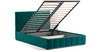 Кровать Милана 140 велюр сине-зеленый с ортопедическим основанием и подъемным механизмом