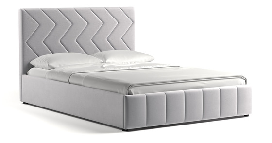 Кровать Милана 140 велюр светло-серый с ортопедическим основанием и подъемным механизмом