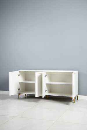 Тумба под ТВ Монтесито 16.67 Белый PE шагрень, белая шагрень 4101 ПВХ