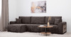 Диван-кровать угловой Оксфорд 711 композиция 2, Muza 06 темно-коричневый, модульная система, сборка на любую сторону