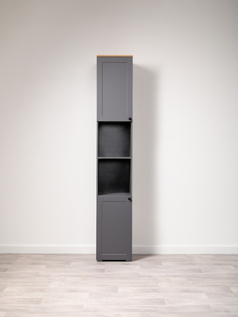 Стеллаж Остин 16.427 серый графит 0162 РЕ, дуб золотой CRAFT, графит ZB 856-2 ПВХ, сборка на любую сторону