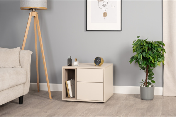 Тумба прикроватная Тайл 16.163 сатин 7045 SU, эмили блаш U9135, белый PE шагрень, собирается на любую сторону