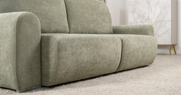 Диван-кровать прямой Тэдди 1503 композиция 1, букле Pique 007 оливковый, модульная система